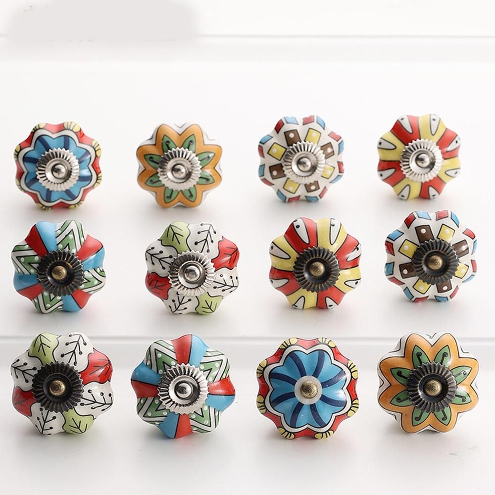 Cabinet Knob Round - Retro Pojedynczy otwór Ceramiczny uchwyt dyniowy
